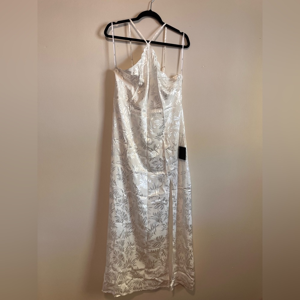 COPY - NWT Lulus White Jacquard Patterned Midi Dress, X-Large
